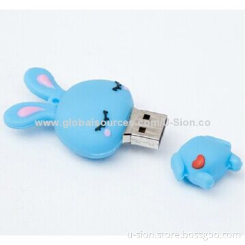 Promotional Cartoon Bunny-shaped USB Flash Memory/Stick, Customized Designs Welcomed